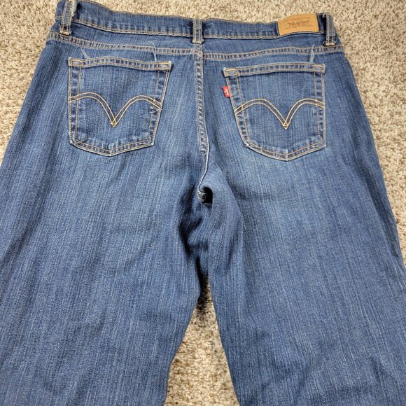 Levis 550 Jeans Womens 14 Blue Bootcut Relaxed Dark Wash Western Denim - Picture 7 of 8